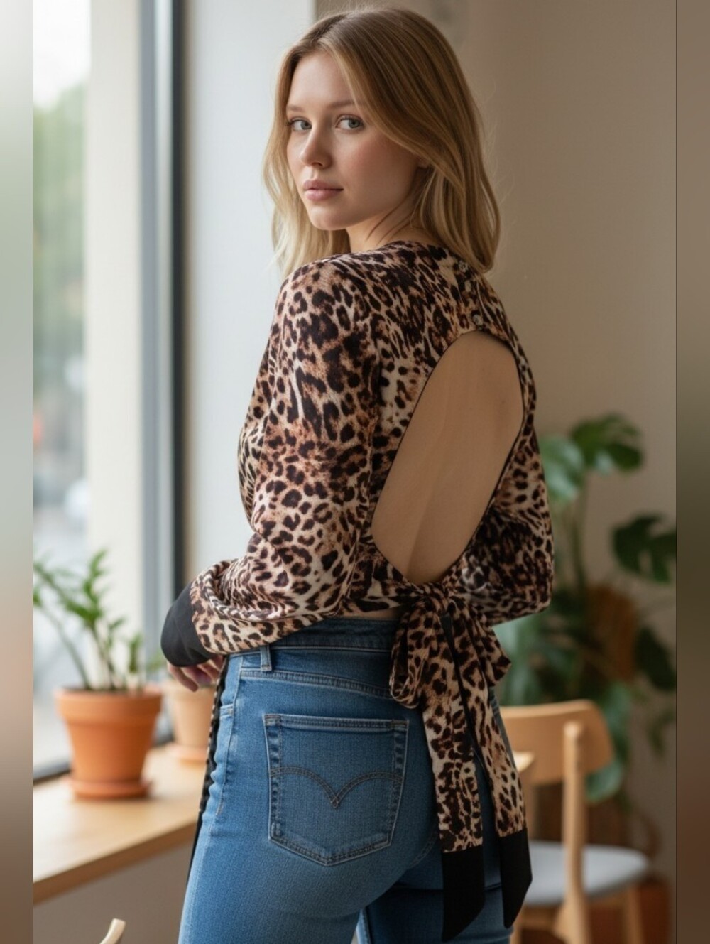 Anthropologie Leopard-Print Crop Top - Brown/Multi Size S